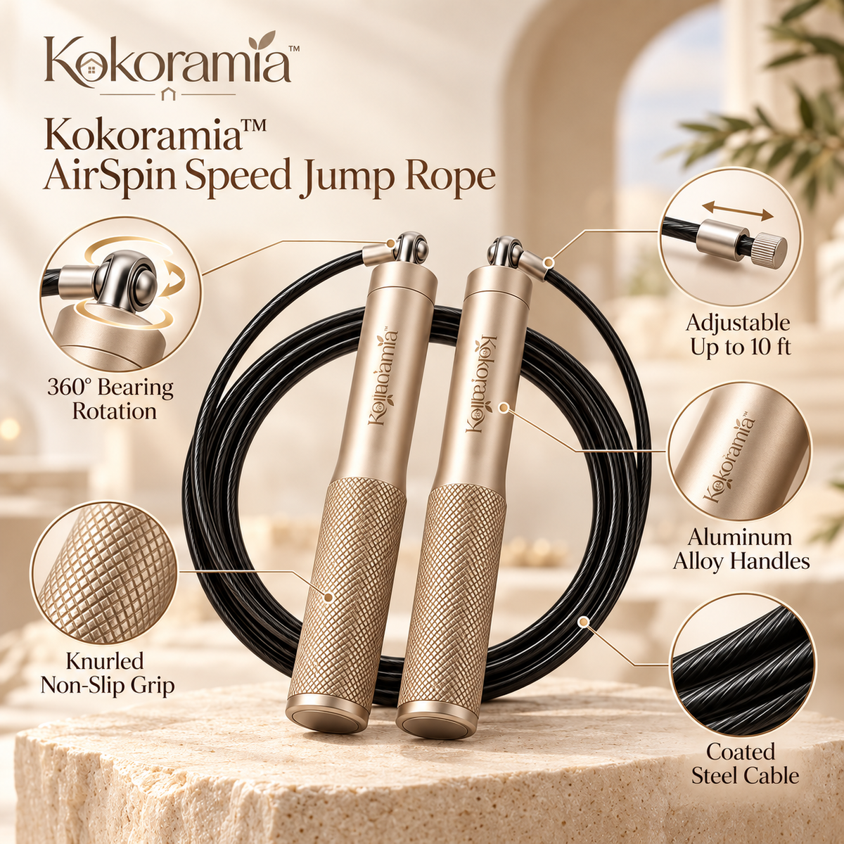 Kokoramia™ AirSpin Speed Jump Rope